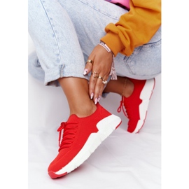 Calçados esportivos femininos com deslizamento Big Star DD274580 vermelho 2