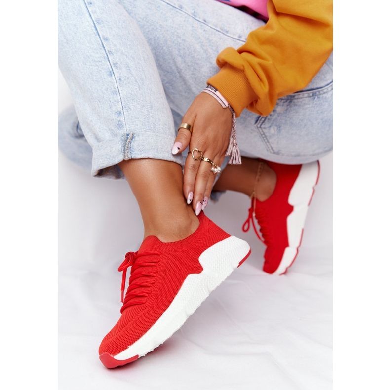 Calçados esportivos femininos com deslizamento Big Star DD274580 vermelho 2