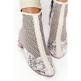 Botas Com Salto Trançado Maciejka 04937-03 Cinza bege 1
