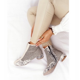 Botas Com Salto Trançado Maciejka 04937-03 Cinza bege 2