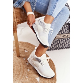 FB2 Calçados esportivos femininos tênis branco e prata neta 1