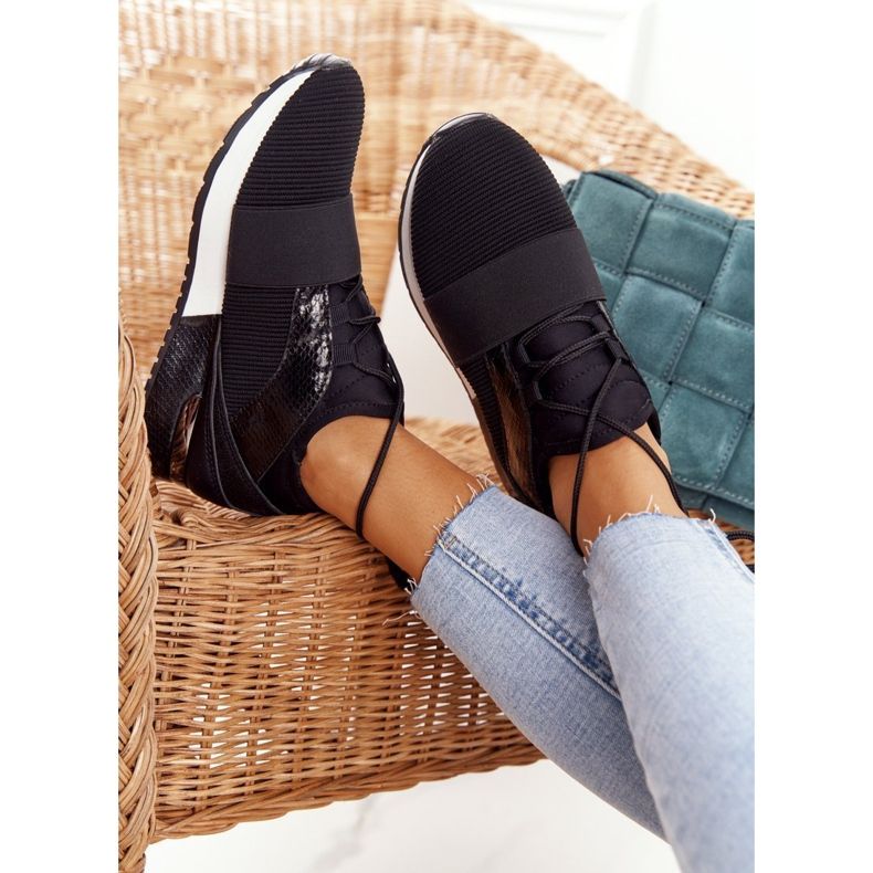 FB2 Calçados esportivos femininos tênis neta preta preto 1