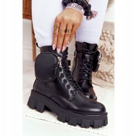 PS1 Botas de trabalhador negras na plataforma Sábado negro preto 2