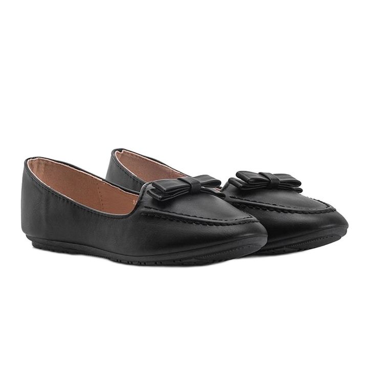 Mocassins pretos femininos com laço Ingrid 1 Mocassins pretos femininos com laço Ingrid 1
