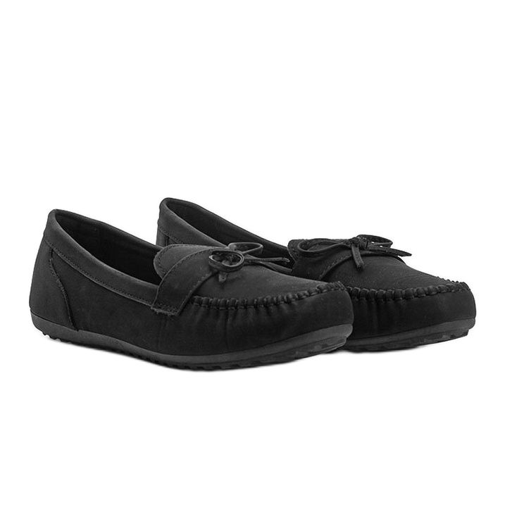 Mocassins pretos foscos com laço Deborah 1 Mocassins pretos foscos com laço Deborah 1