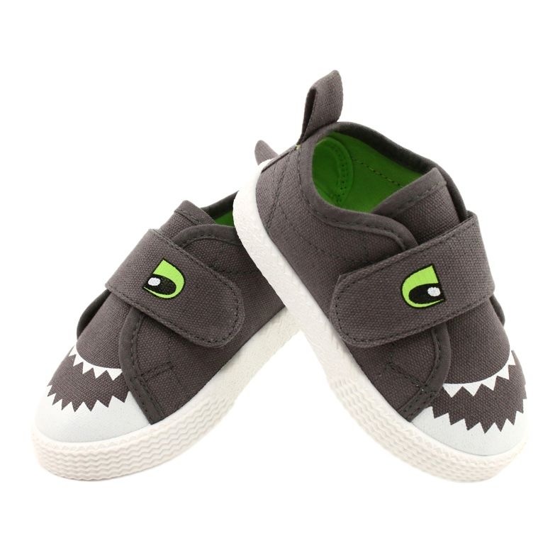 News Tênis de Velcro Children Crocodile 21dz26-3923 Gray cinza cinza 5