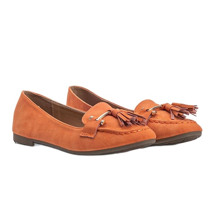 Mocassins ana com franjas laranja 1 Mocassins ana com franjas laranja 1