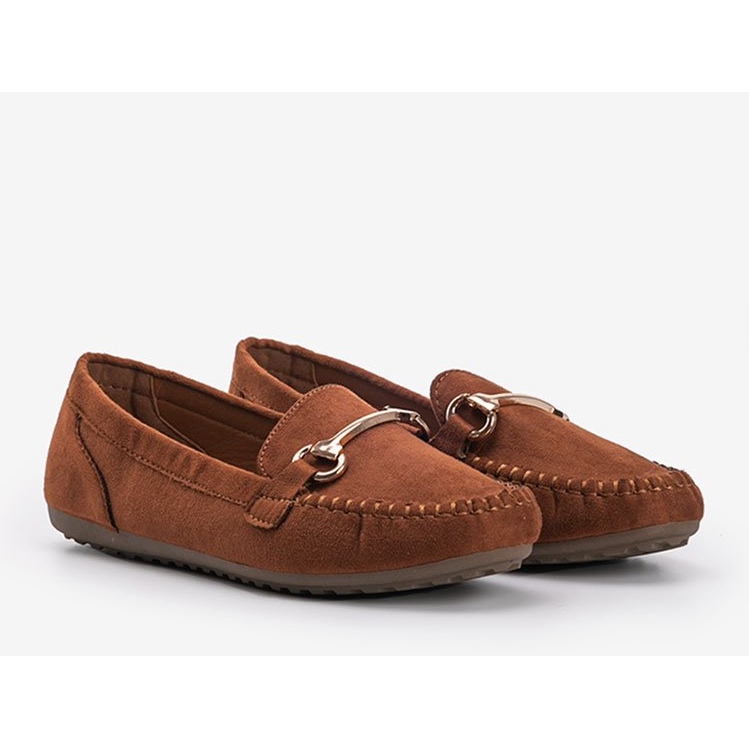 Mocassins marrons com fivela de Brandy marrom 1