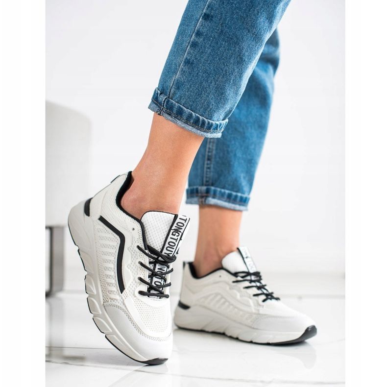 SHELOVET Tênis Clássicos branco preto 2