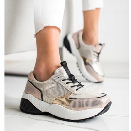 Tênis de couro dourado VINCEZA preto 1