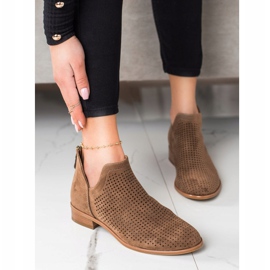 Botas de mola VINCEZA com orifícios marrom 2