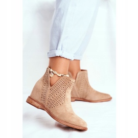 S.Barski Botas perfuradas em cunha S. Bararski Beige bege 1
