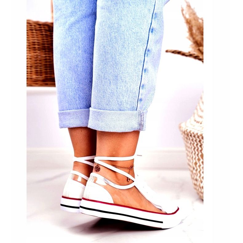 PS1 Tênis feminino branco elementos transparentes Grace incolor 3