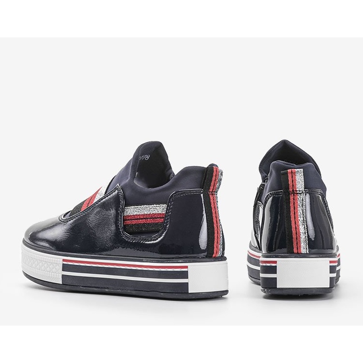 Tênis Kaitlynn laqueado azul marinho 1