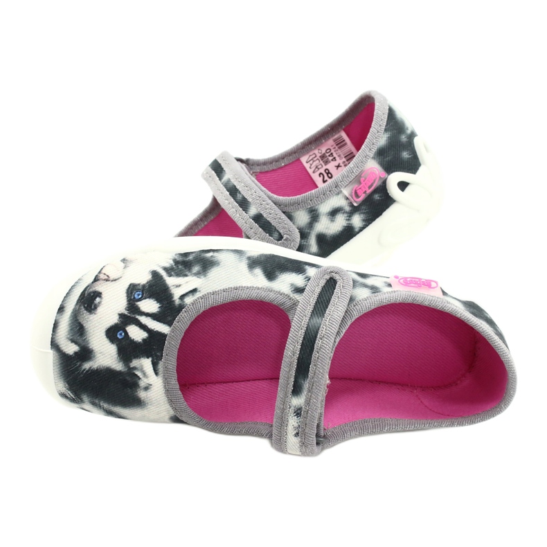 Flippers infantis de Befado 114x440 colorido com aplicação de cães branco 5