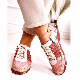 Sapatos de couro femininos Maciejka Coral 03339-43 bege branco vermelho rosa 3