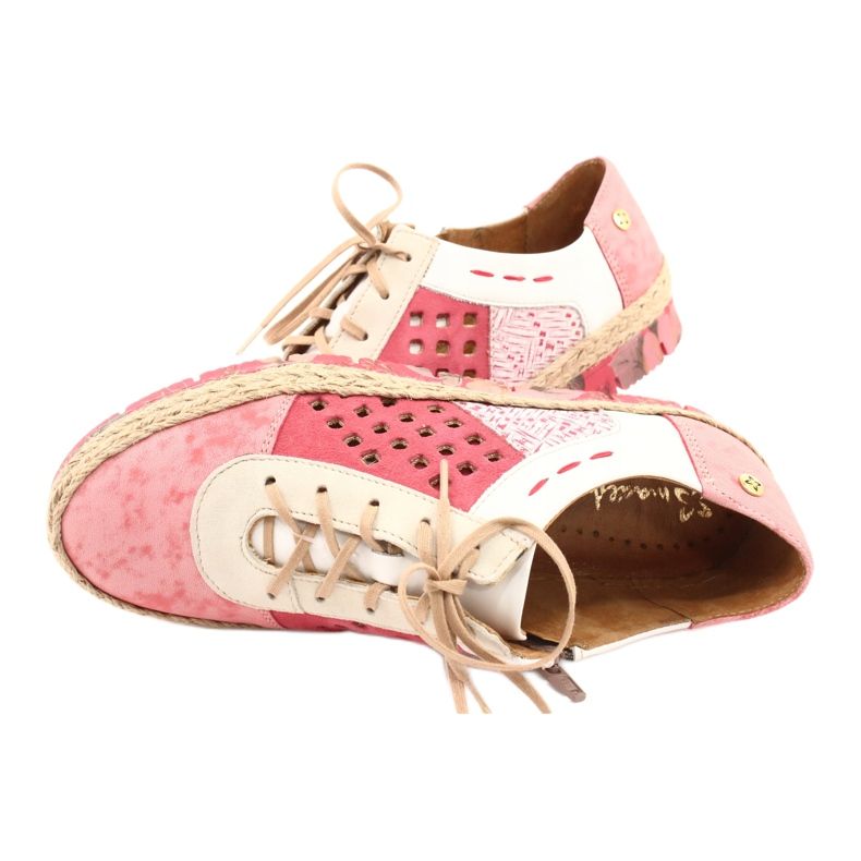 Sapatos de couro femininos Maciejka Coral 03339-43 bege branco vermelho rosa 7
