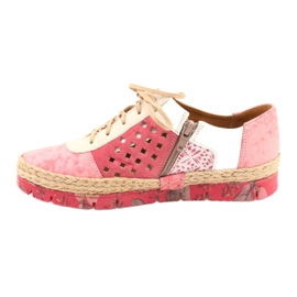 Sapatos de couro femininos Maciejka Coral 03339-43 bege branco vermelho rosa 4