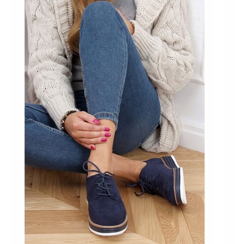 Mocassins de renda feminino azul marinho 8988-45 Azul 1