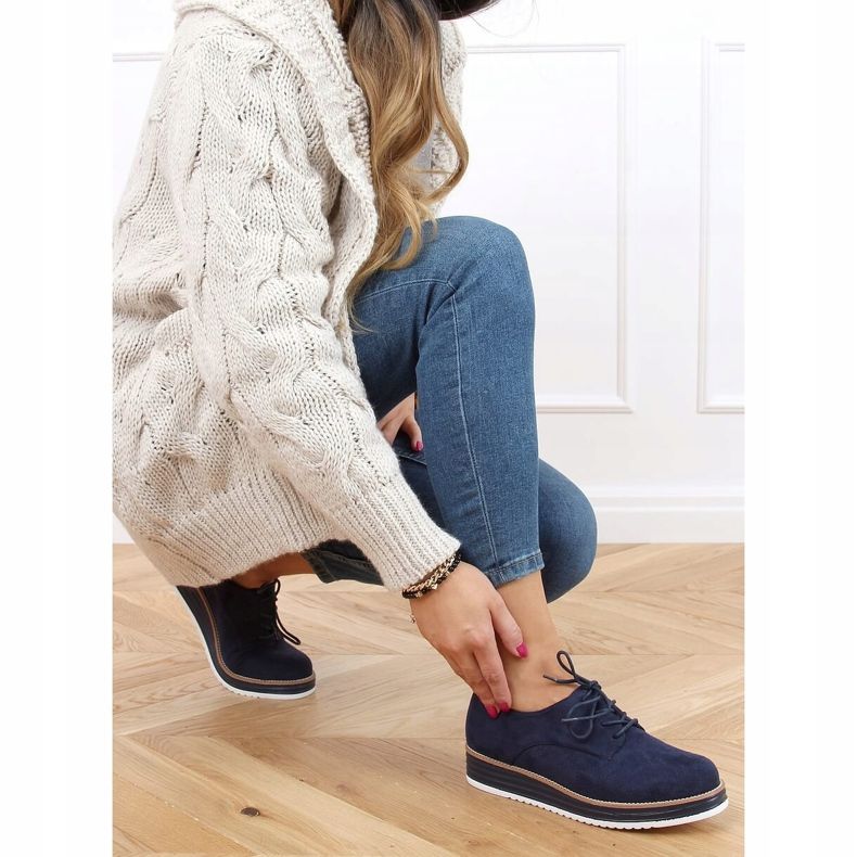 Mocassins de renda feminino azul marinho 8988-45 Azul 2