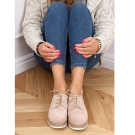 Mocassins femininos com cadarço bege 8988-45 bege 2