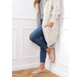 Mocassins femininos com cadarço bege 8988-45 bege 1
