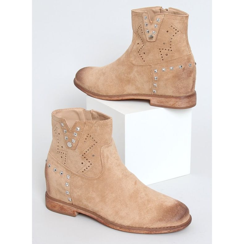 Botas openwork com salto oculto bege NC1126 bege 1