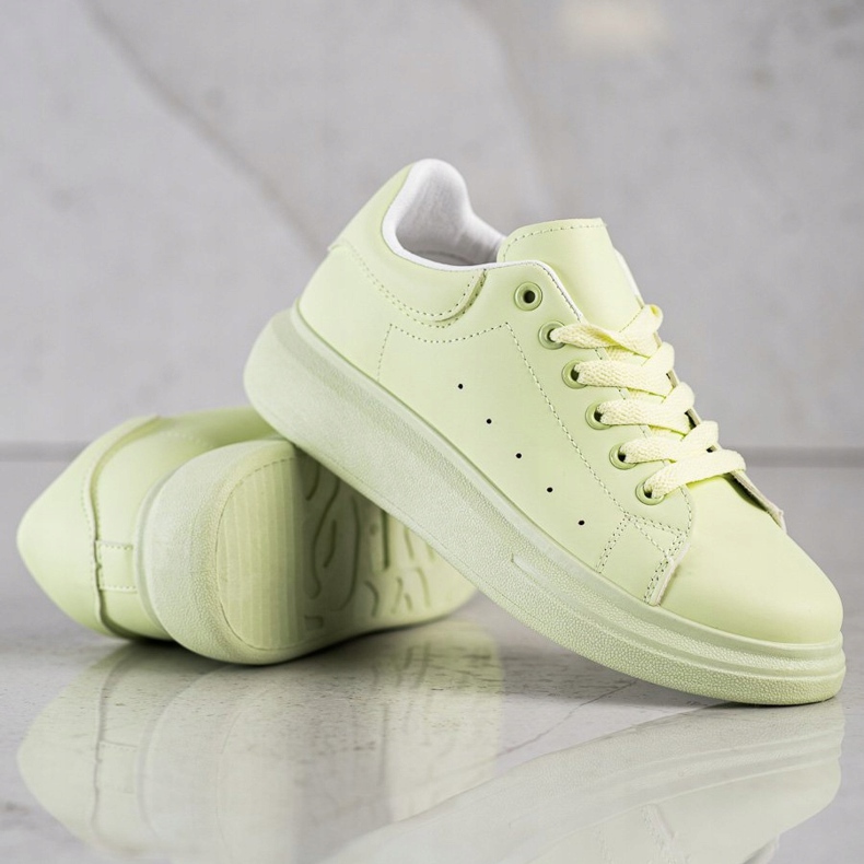 SHELOVET Tênis verdes na plataforma 2