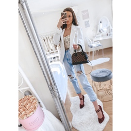 Sapatos de camurça cor de vinho com salto L408 vermelho 1