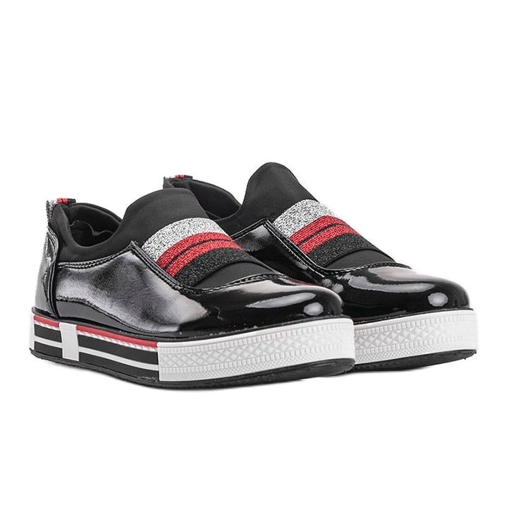 Sapatilhas Jayde com patente negra preto 1