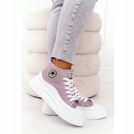 Tênis alto feminino na plataforma cinza Nice Girl branco 1