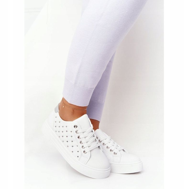 PS1 Tênis feminino com acolchoado Fondness Branco-Prateado prata 2 PS1 Tênis feminino com acolchoado Fondness Branco-Prateado prata 2