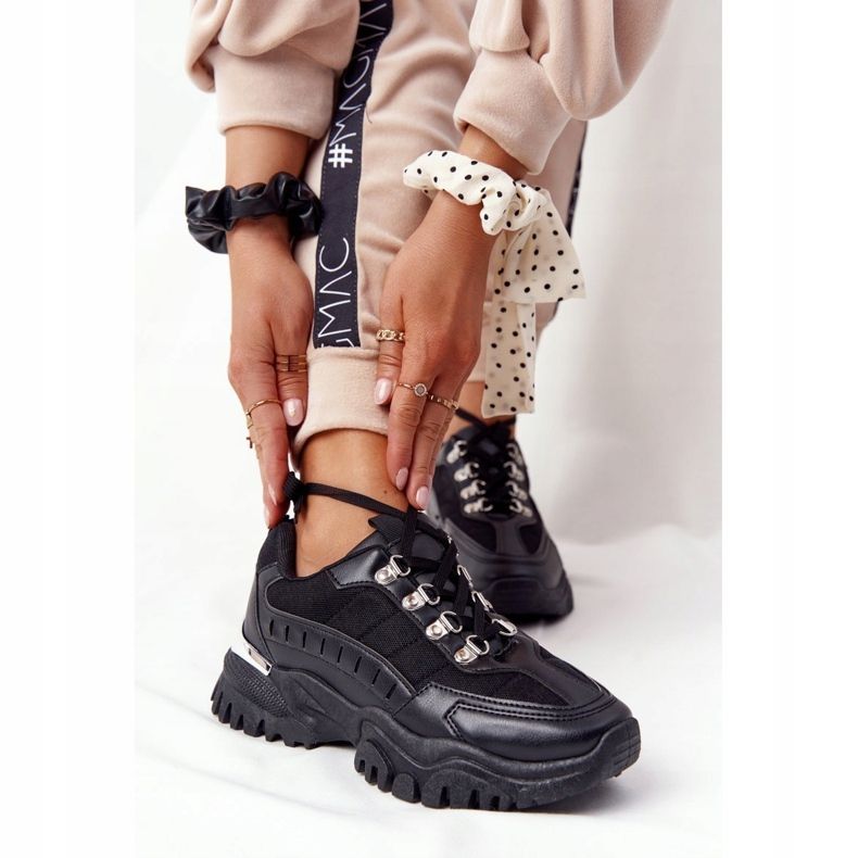 PS1 Tênis feminino com solado largo Bom humor preto 2