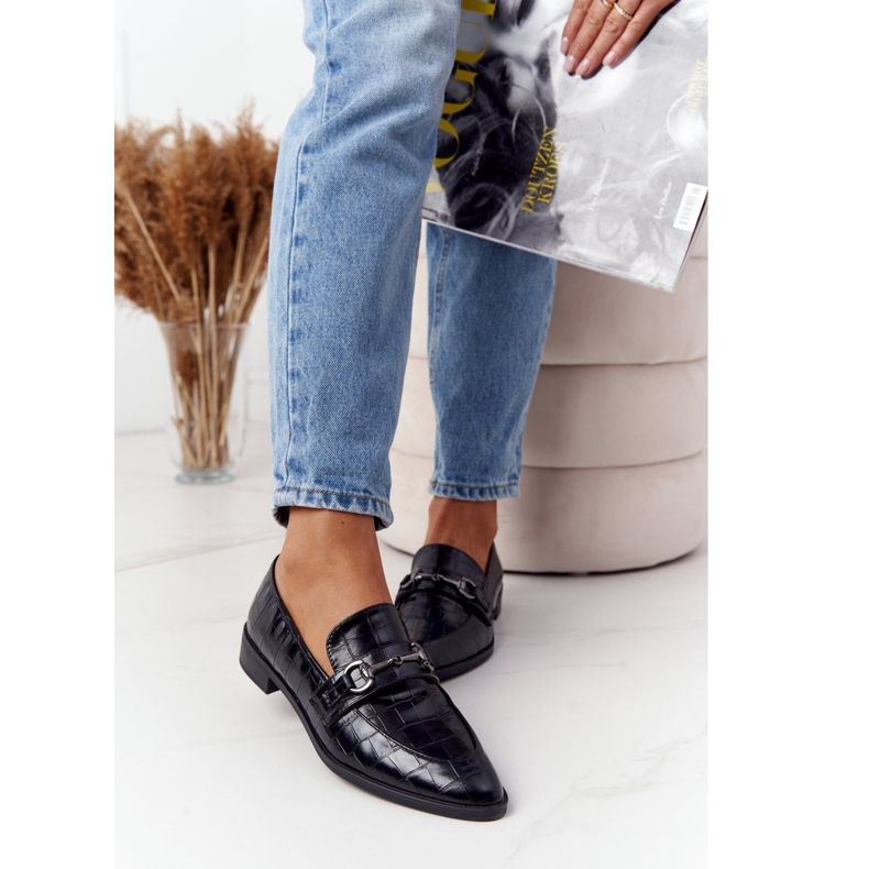 S.Barski Mocassins femininos elegantes por S. Bararski Black preto 1