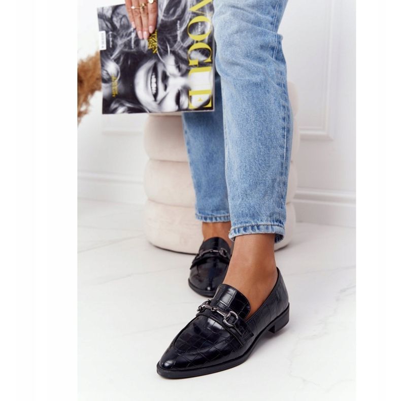 S.Barski Mocassins femininos elegantes por S. Bararski Black preto 2