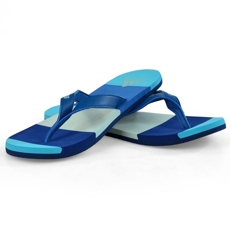 Chinelos Adidas Eezay listrados BA8808 azul marinho azul 2