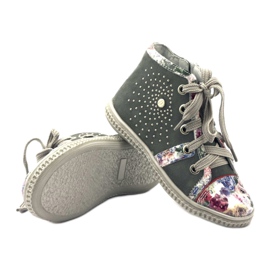 Botas, calçados infantis com strass Bartek 87254 rosa cinza 3