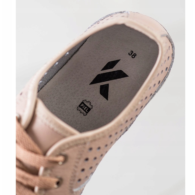 Kylie Brogues de couro na plataforma rosa 1