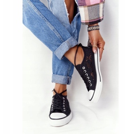 FB2 Tênis feminino de renda preta Candice preto 1