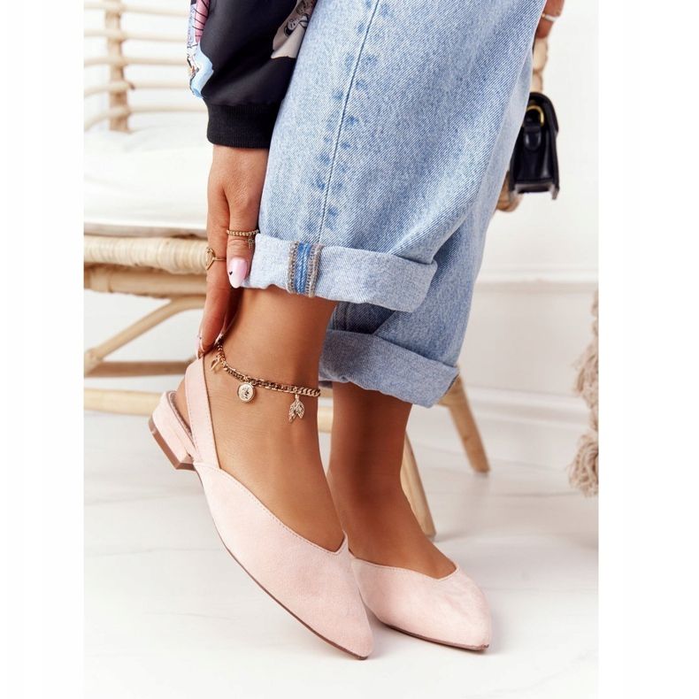 S.Barski Bailarinas de camurça com salto alto S. Barski rosa 1