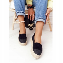 S.Barski Alpercatas na plataforma de palha S. Bararski Black preto 1