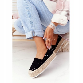 S.Barski Alpercatas na plataforma de palha S. Bararski Black preto 1