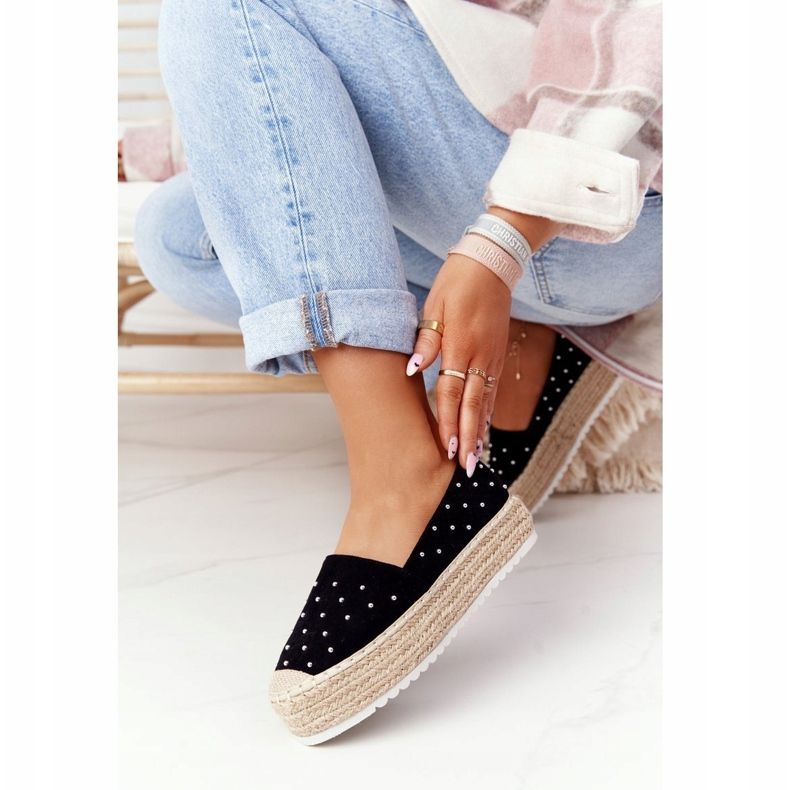 S.Barski Alpercatas na plataforma de palha S. Bararski Black preto 1