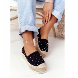 S.Barski Alpercatas na plataforma de palha S. Bararski Black preto 2