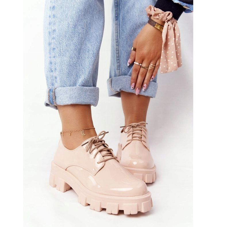 PS1 Oxfords femininos na plataforma Nude Imogen bege rosa 1