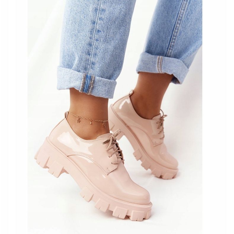 PS1 Oxfords femininos na plataforma Nude Imogen bege rosa 2