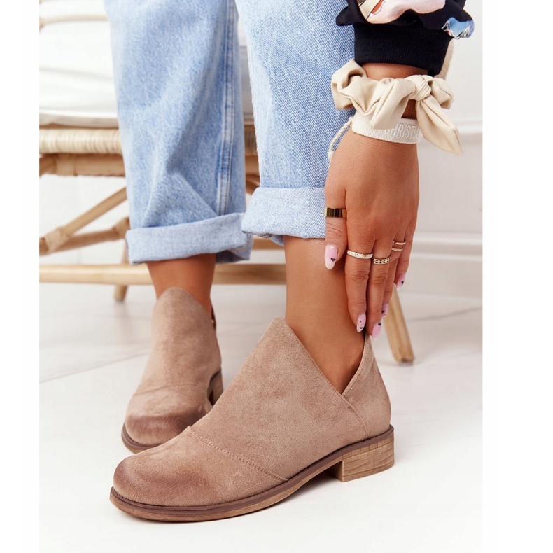 PS1 Botas femininas com recortes bege Hillary marrom 2