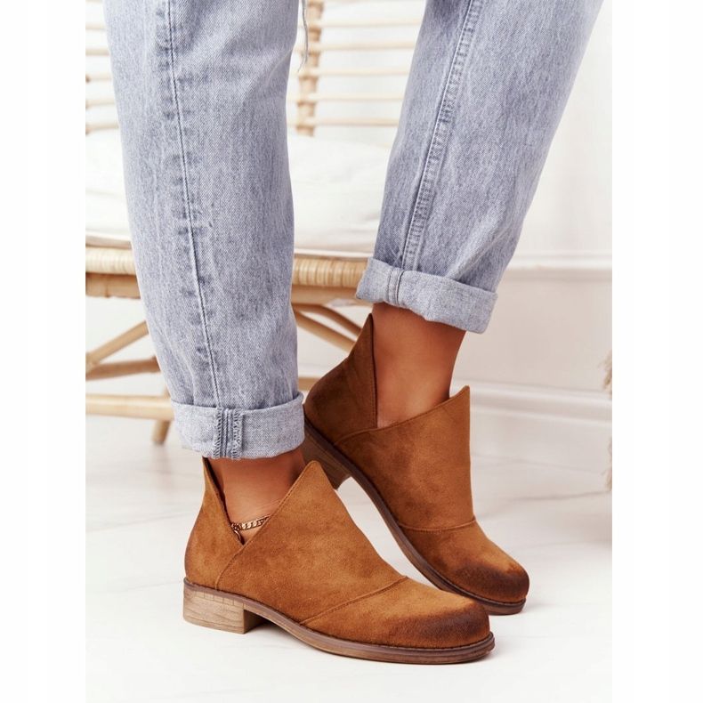 PS1 Botas femininas com recortes da Camel Hillary marrom 1