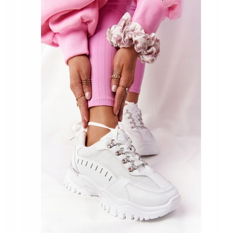 PS1 Tênis feminino com solado grande branco Bom humor 1