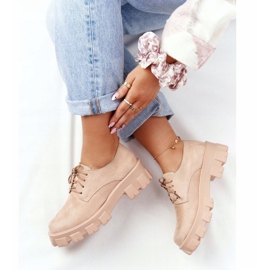 PS1 Sapatos Oxfords de camurça femininos na plataforma Nude Imogen bege rosa 1